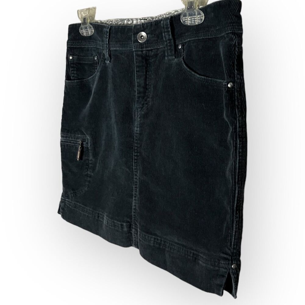 Marmot Women's Ashley Dark Blue Corduroy Retro Jean Style Mini Skirt Size 8 - Picture 4 of 14